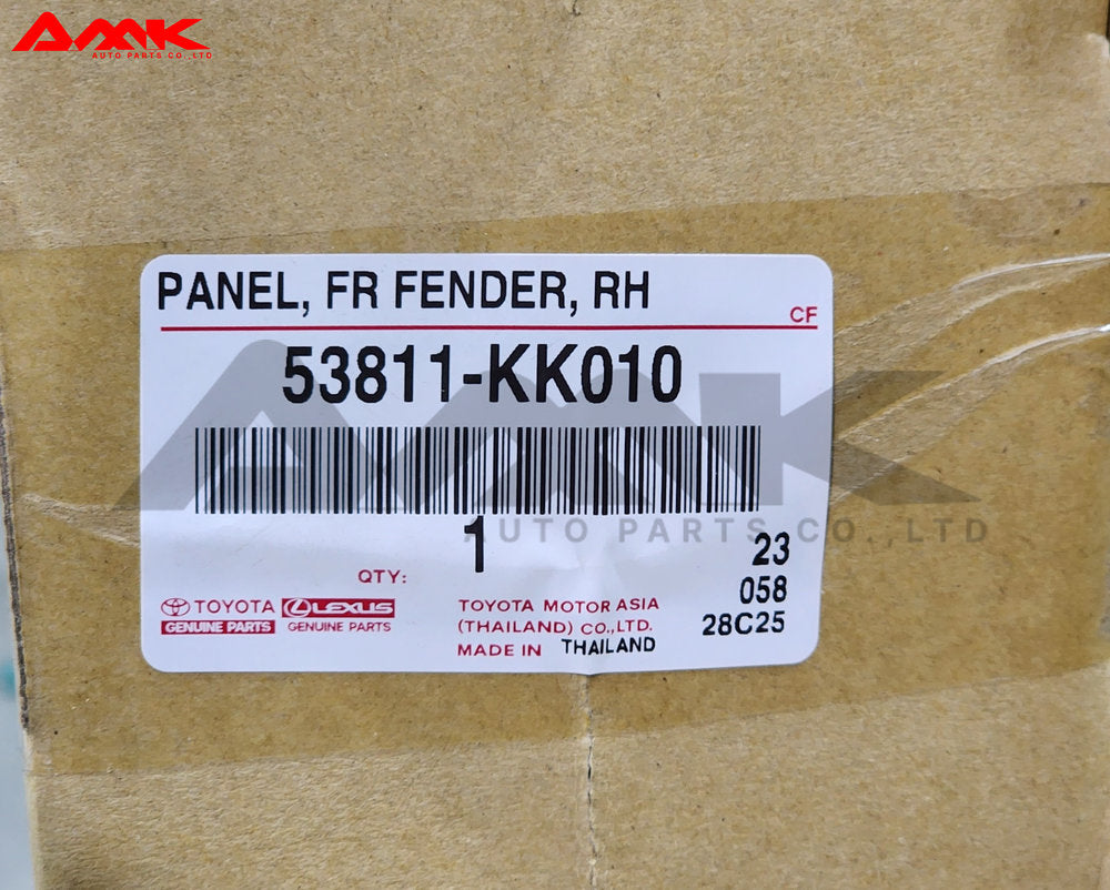 TOYOTA PANEL, FR FENDER, RH 53811-KK010