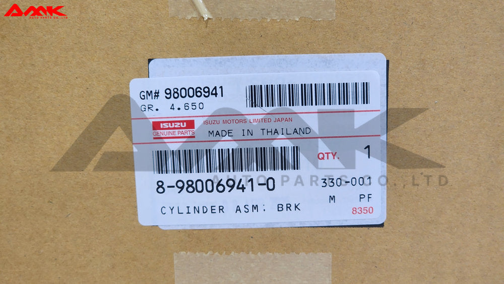 ISUZU CYLINDER ASM; BRK 8-98006941-0