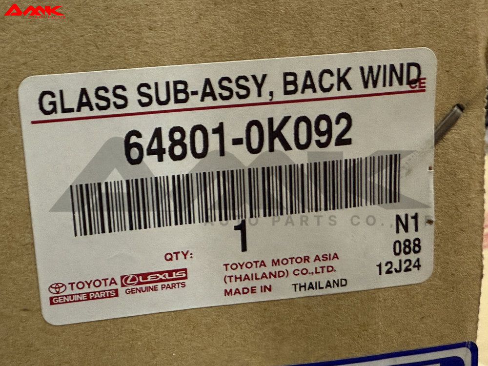 TOYOTA GLASS SUB-ASSY, BACK WINDOW 64801-0K092