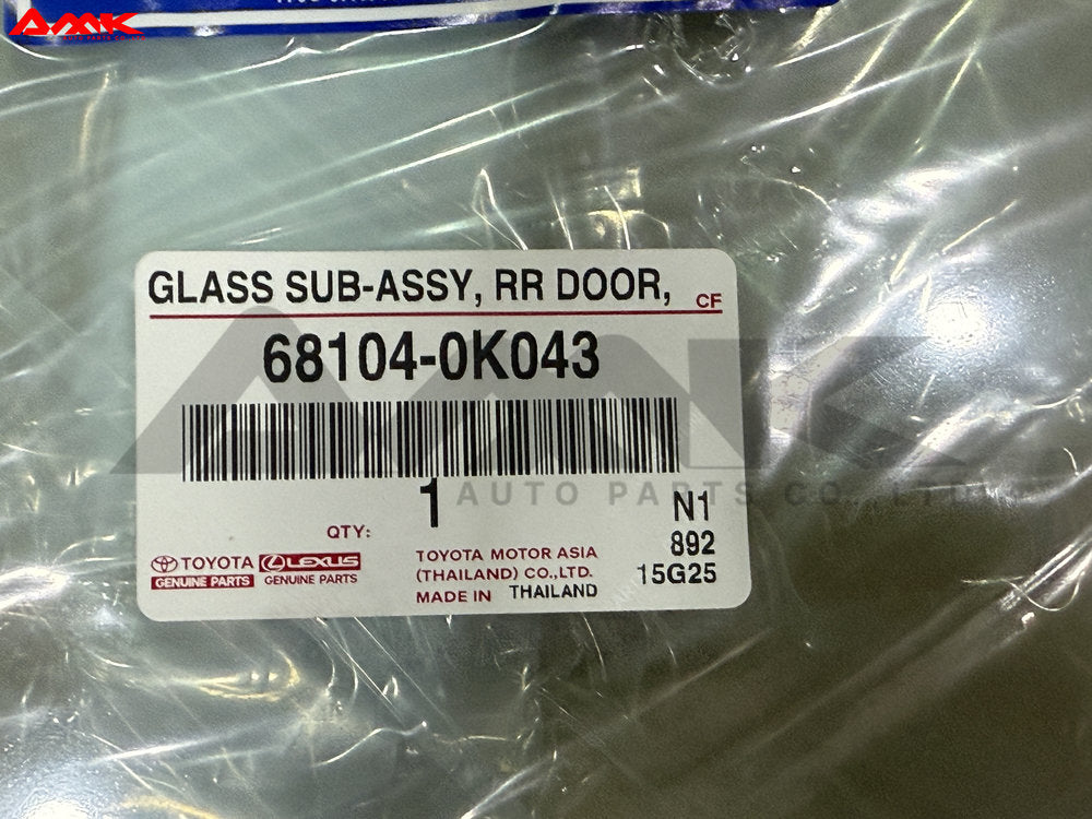 TOYOTA GLASS SUB-ASSY, RR DOOR, LH 68104-0K043