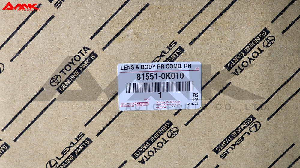 TOYOTA LENS & BODY RR COMB. RH 81551-0K010