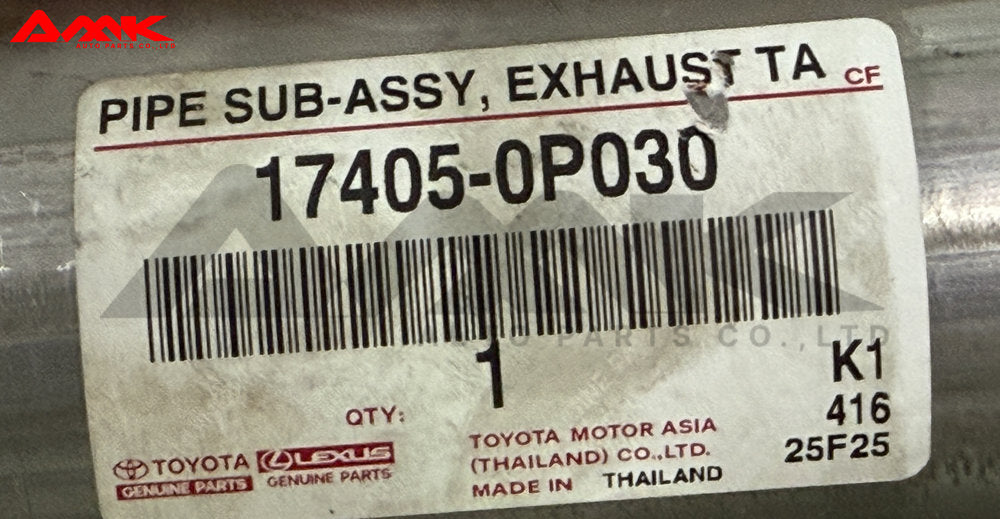 TOYOTA PIPE SUB-ASSY, EXHAUST TAIL 17405-0P030