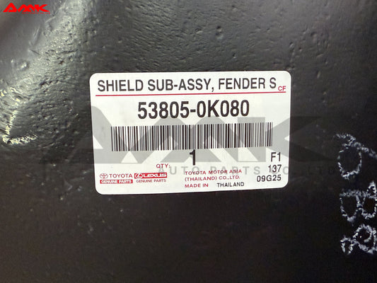 TOYOTA SHIELD SUB-ASSY, FENDER SPLASH, FR RH 53805-0K080