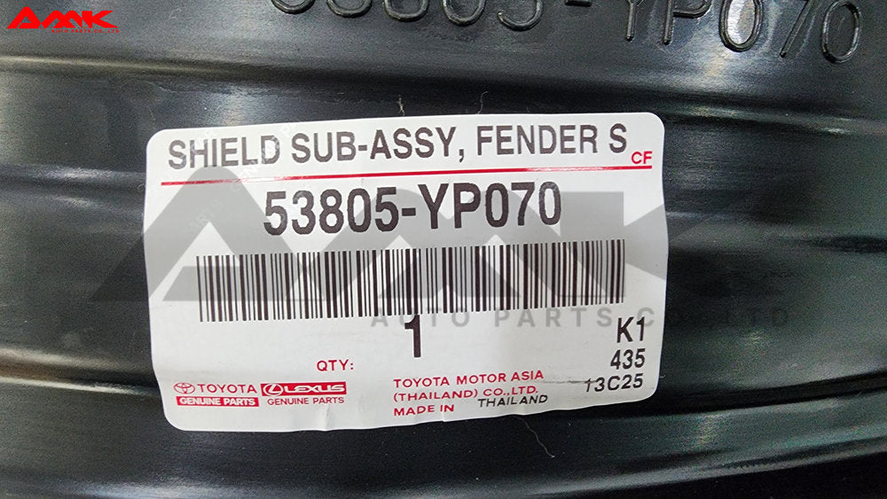 TOYOTA SHIELD SUB-ASSY, FENDER SPLASH, FR RH 53805-YP070