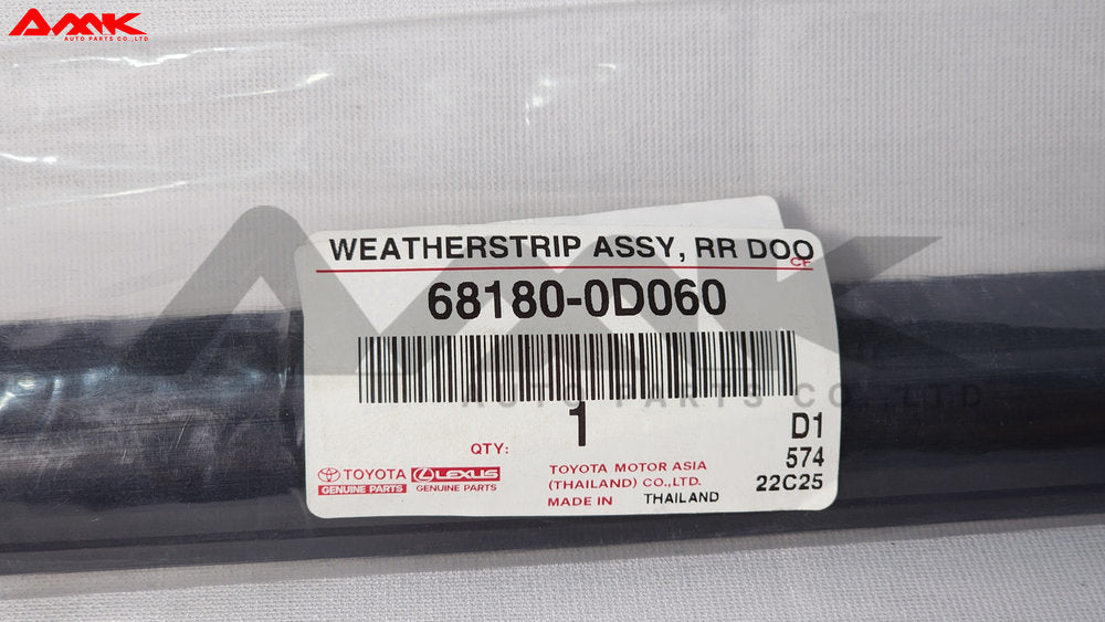 TOYOTA WEATHERSTRIP ASSY, RR DOOR 68180-0D060