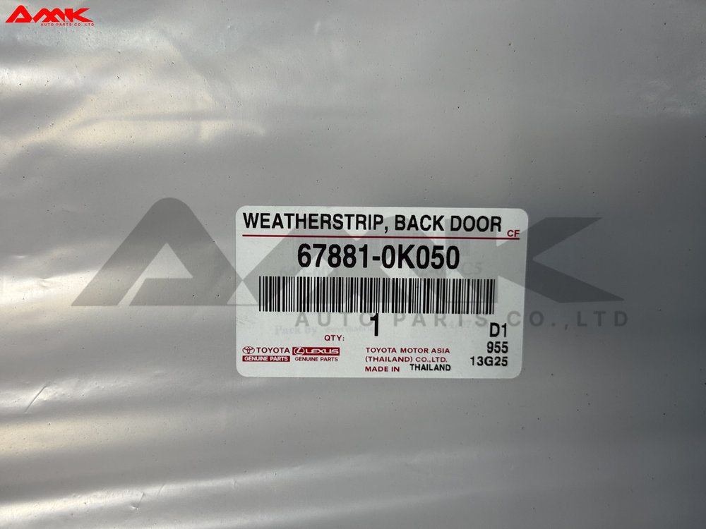 TOYOTA WEATHERSTRIP, BACK DOOR 67881-0K050